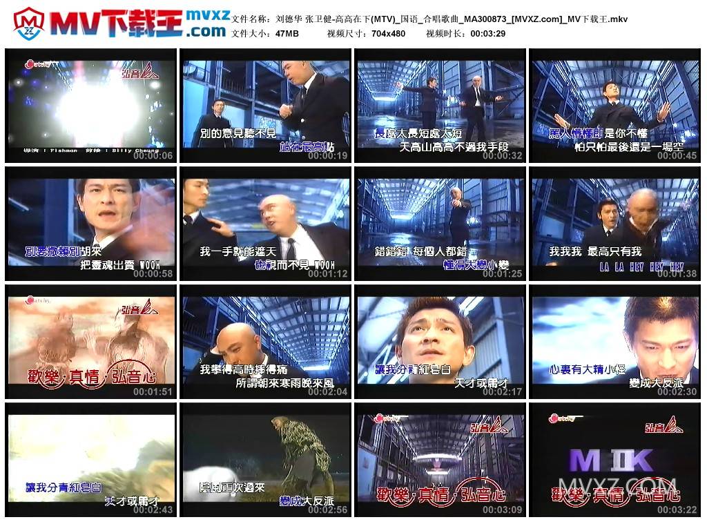 刘德华 张卫健-高高在下(MTV)_国语_合唱歌曲_MA300873